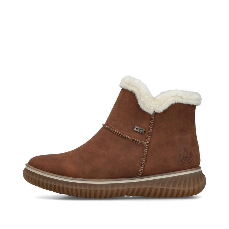 botas marrones con cremallera para mujer rieker 74260-25