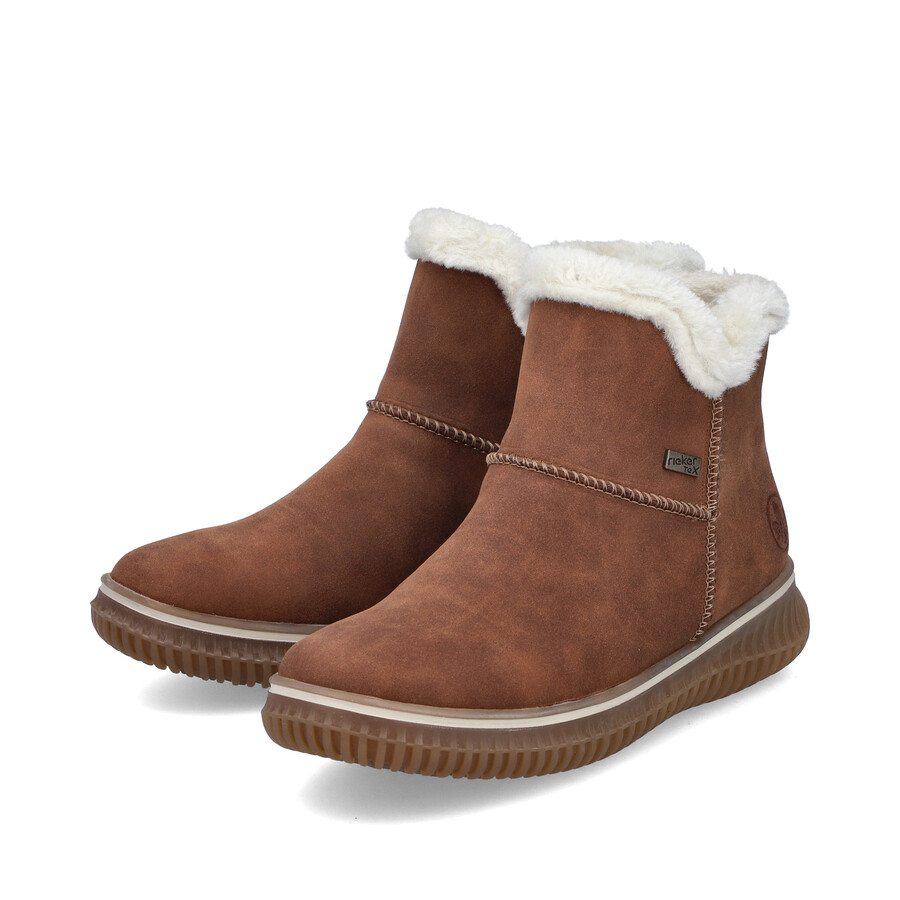 botas marrones con cremallera para mujer rieker 74260-25