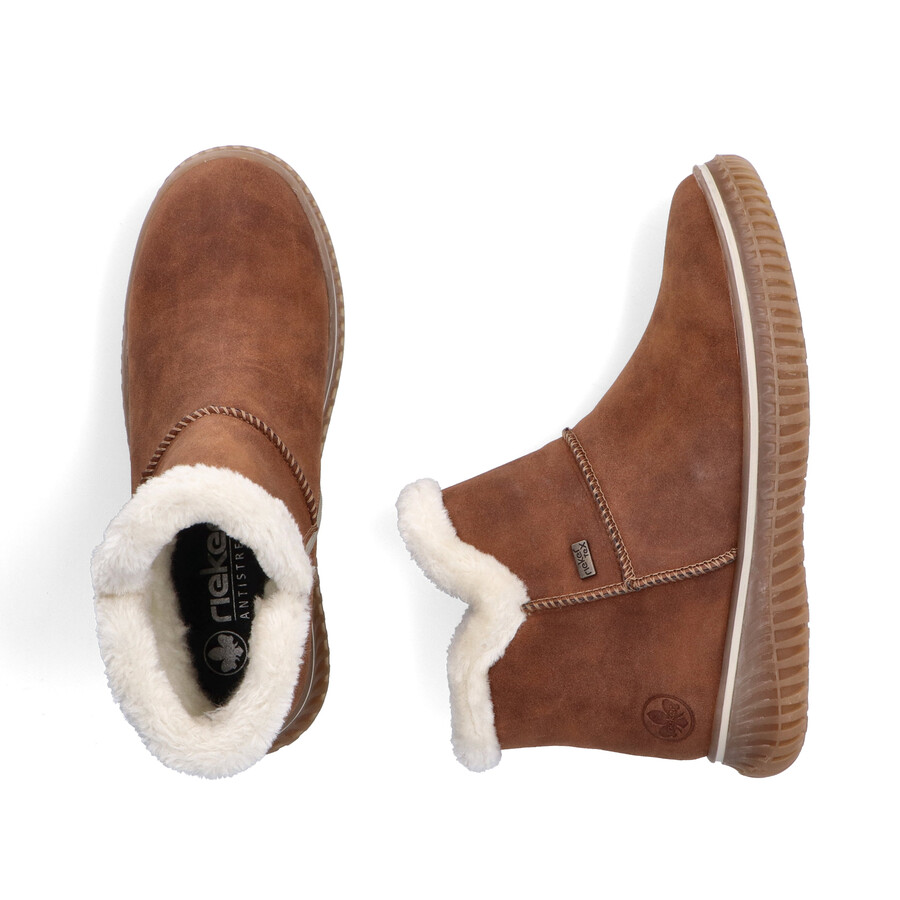 botas marrones con cremallera para mujer rieker 74260-25