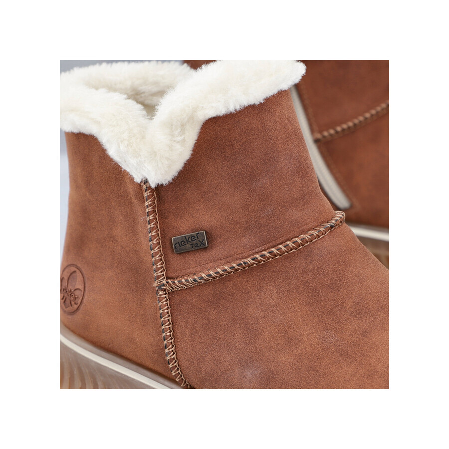 botas marrones con cremallera para mujer rieker 74260-25