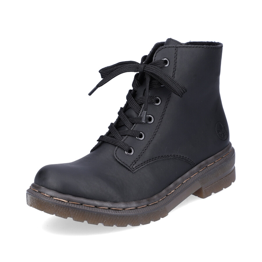 botas negras con cremallera para mujer rieker 78240-00