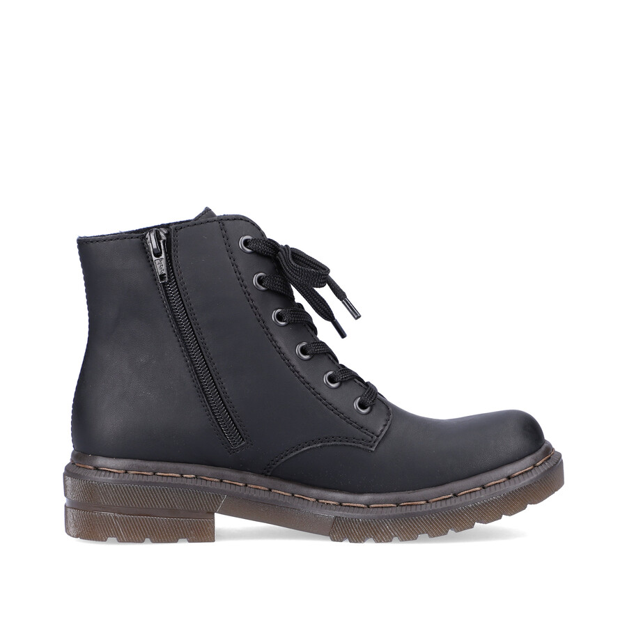 botas negras con cremallera para mujer rieker 78240-00