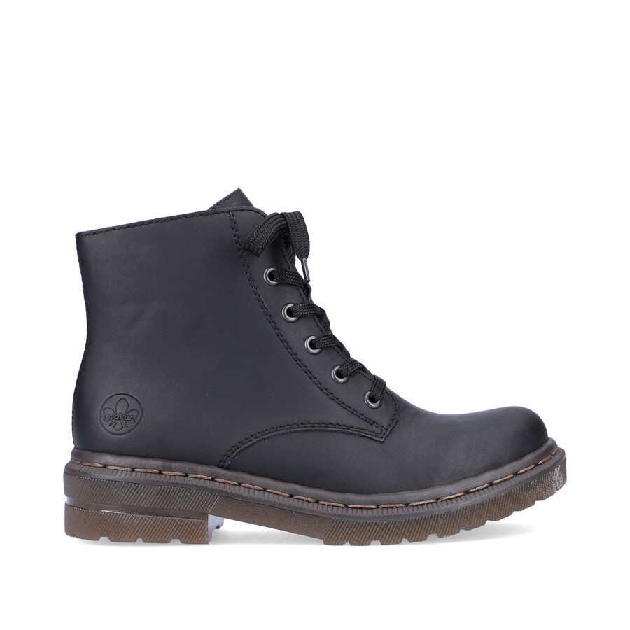 botas negras con cremallera para mujer rieker 78240-00