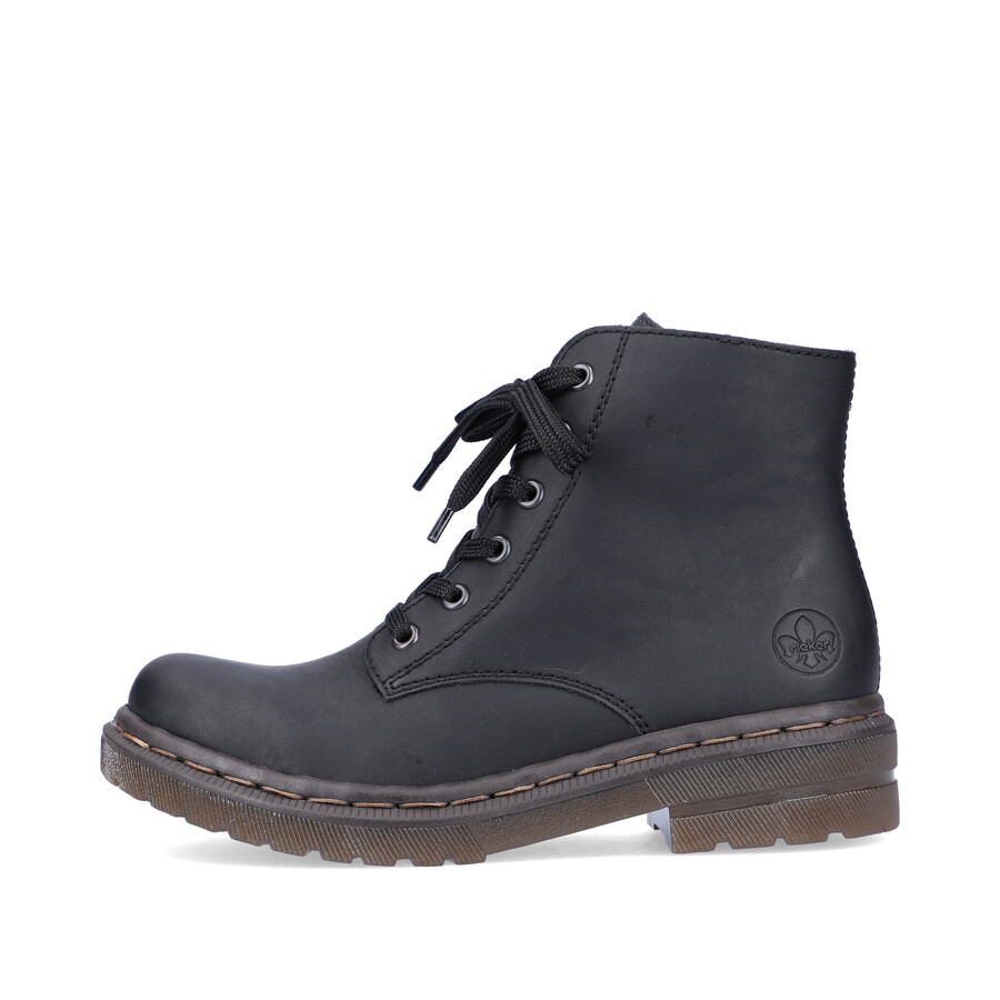 botas negras con cremallera para mujer rieker 78240-00