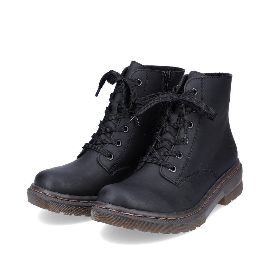 botas negras con cremallera para mujer rieker 78240-00