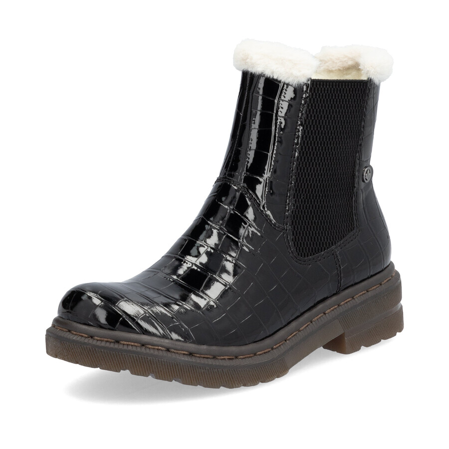 botas negras con cremallera para mujer rieker 78250-00