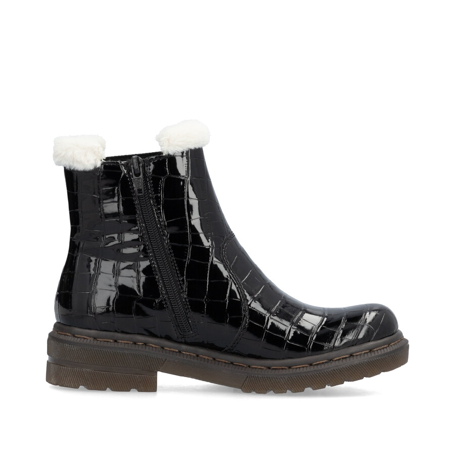 botas negras con cremallera para mujer rieker 78250-00