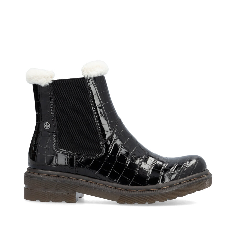 botas negras con cremallera para mujer rieker 78250-00