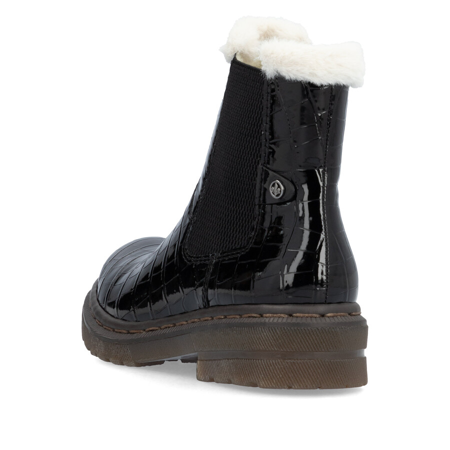 botas negras con cremallera para mujer rieker 78250-00