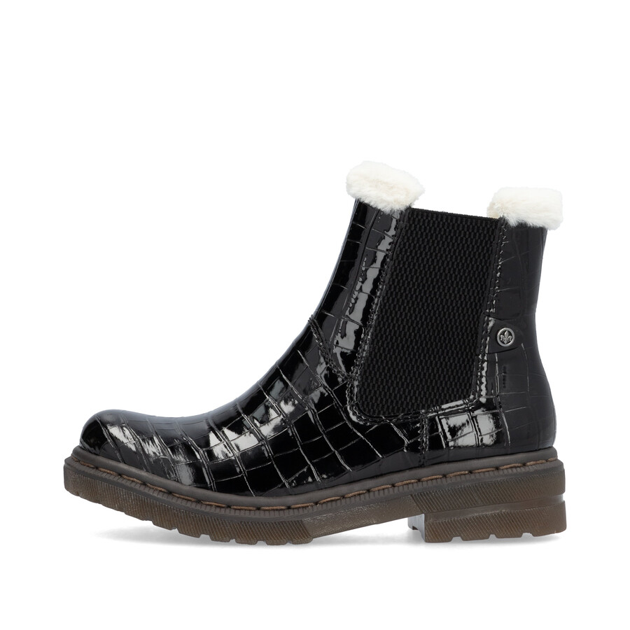 botas negras con cremallera para mujer rieker 78250-00