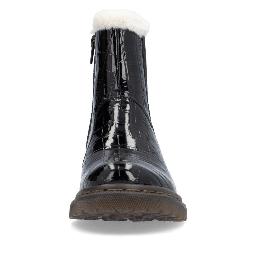 botas negras con cremallera para mujer rieker 78250-00