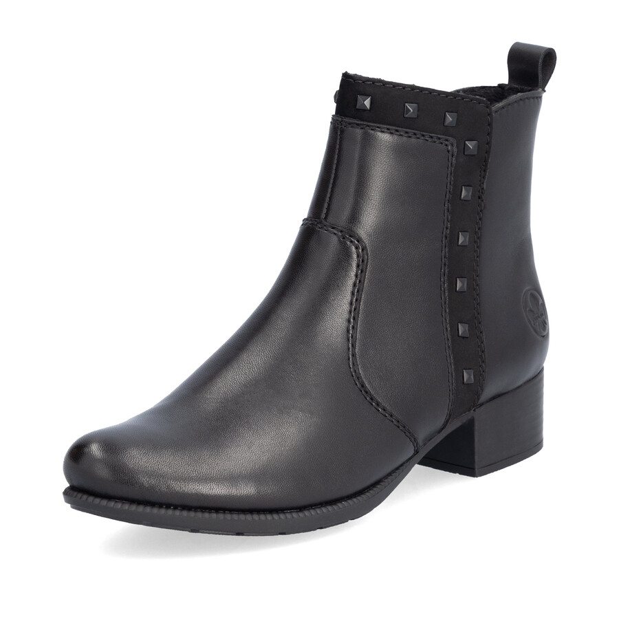 botas negras con cremallera para mujer rieker 78657-00