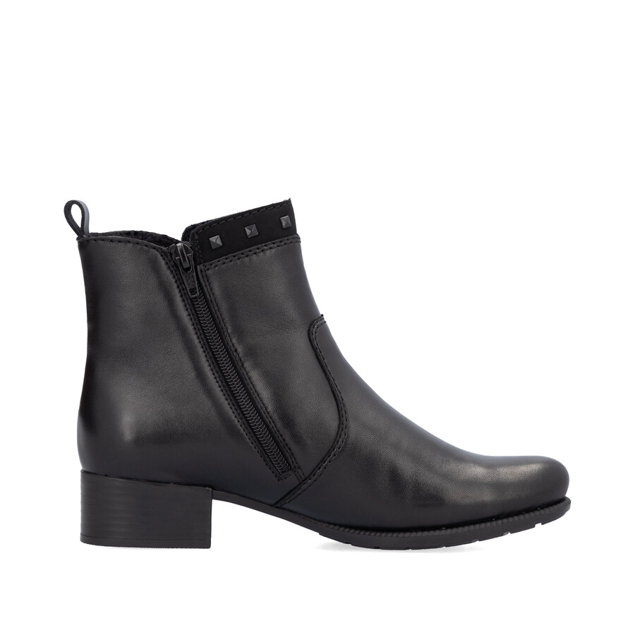 botas negras con cremallera para mujer rieker 78657-00