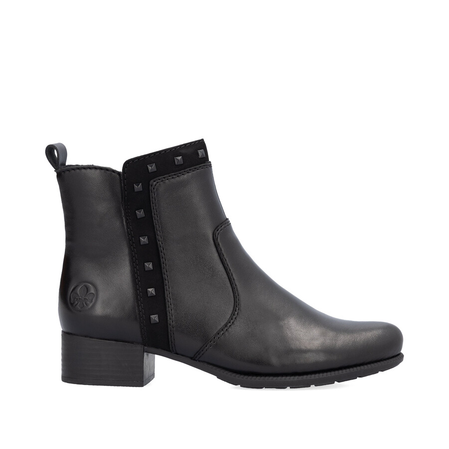botas negras con cremallera para mujer rieker 78657-00