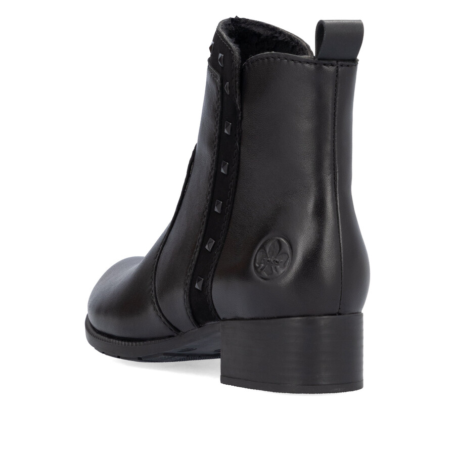 botas negras con cremallera para mujer rieker 78657-00