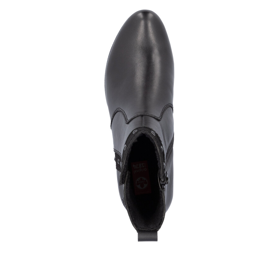 botas negras con cremallera para mujer rieker 78657-00