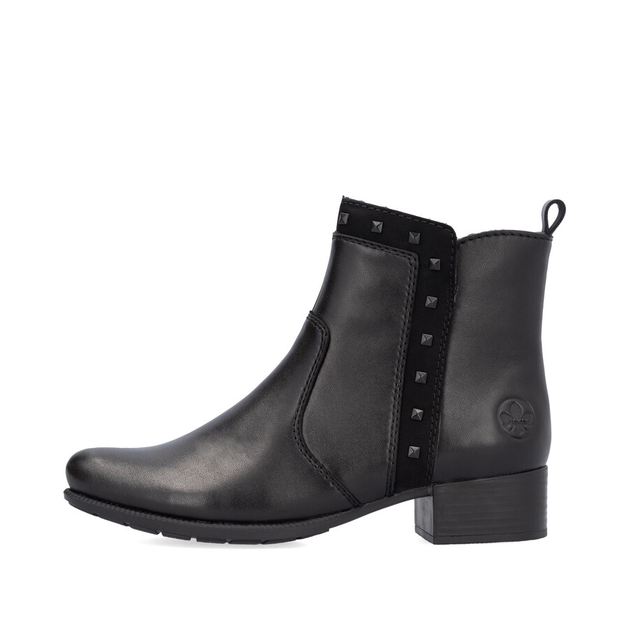 botas negras con cremallera para mujer rieker 78657-00