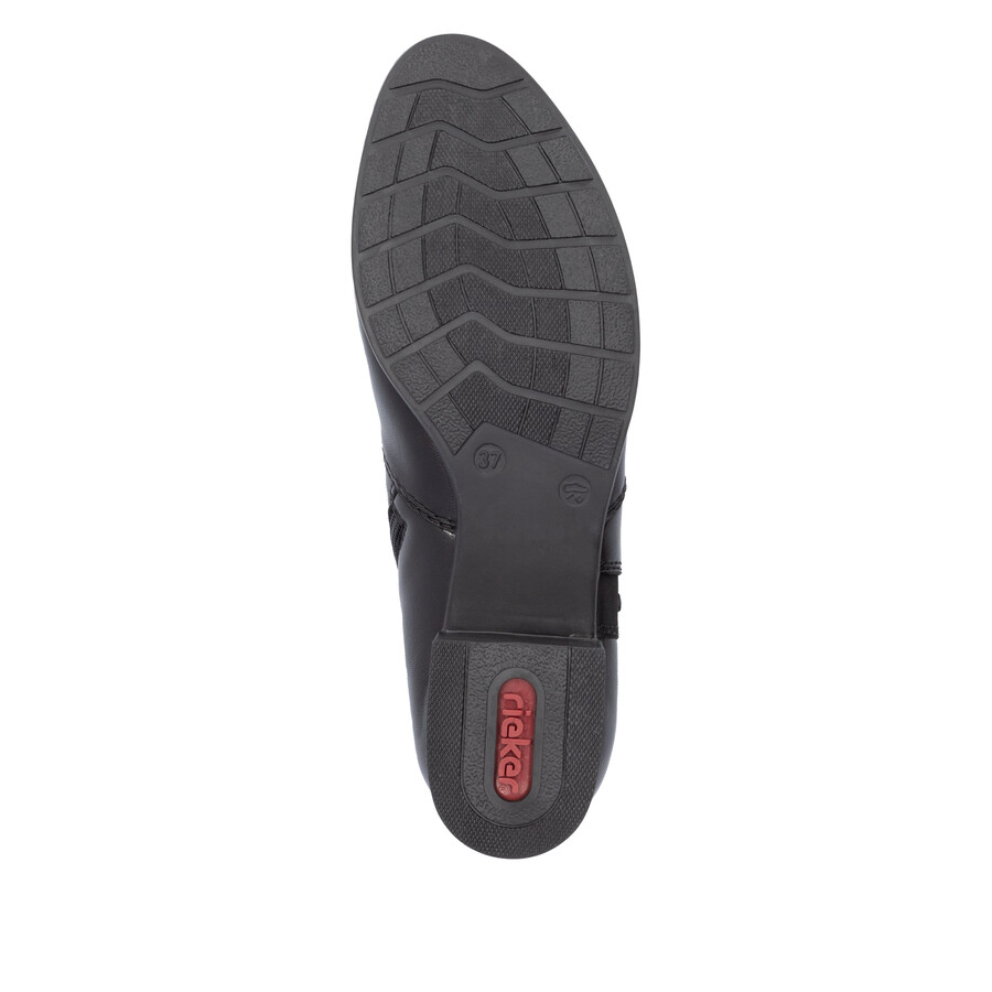botas negras con cremallera para mujer rieker 78657-00