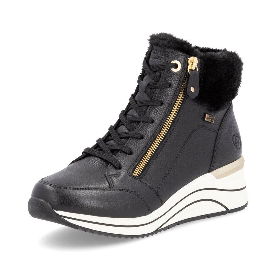 botas negras con cremallera para mujer remonte d0t77-02