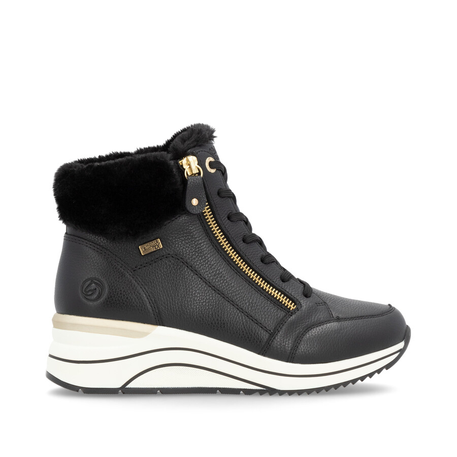 botas negras con cremallera para mujer remonte d0t77-02