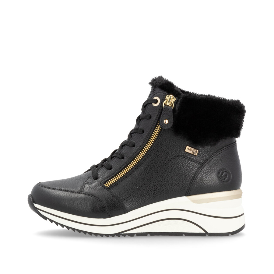 botas negras con cremallera para mujer remonte d0t77-02