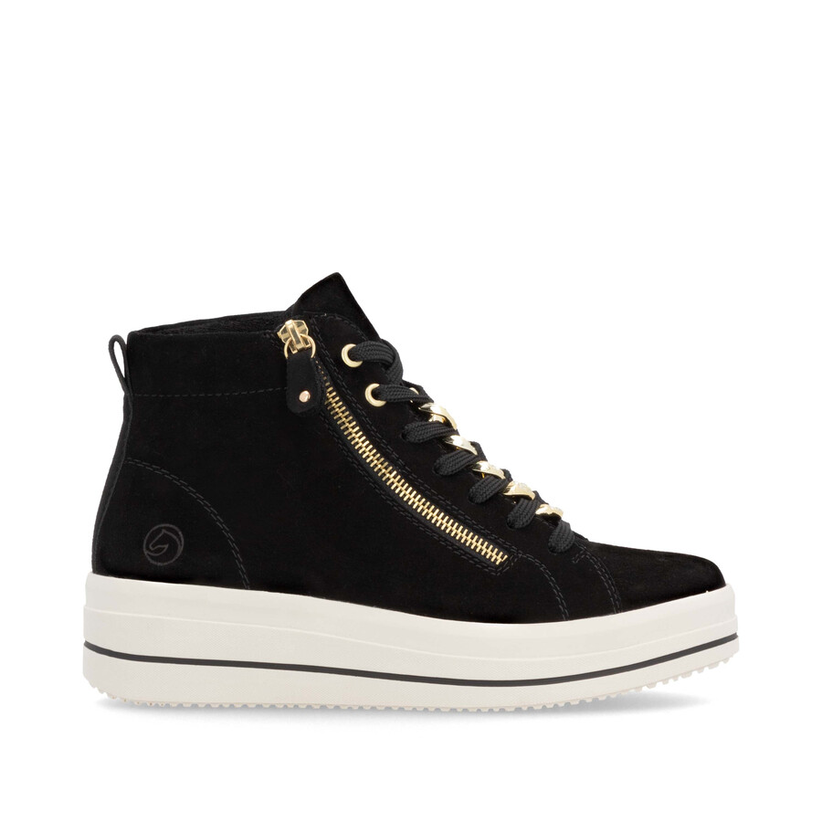 botas negras con cremallera para mujer remonte d1c70-02
