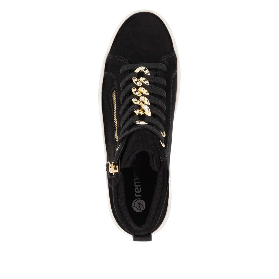 botas negras con cremallera para mujer remonte d1c70-02