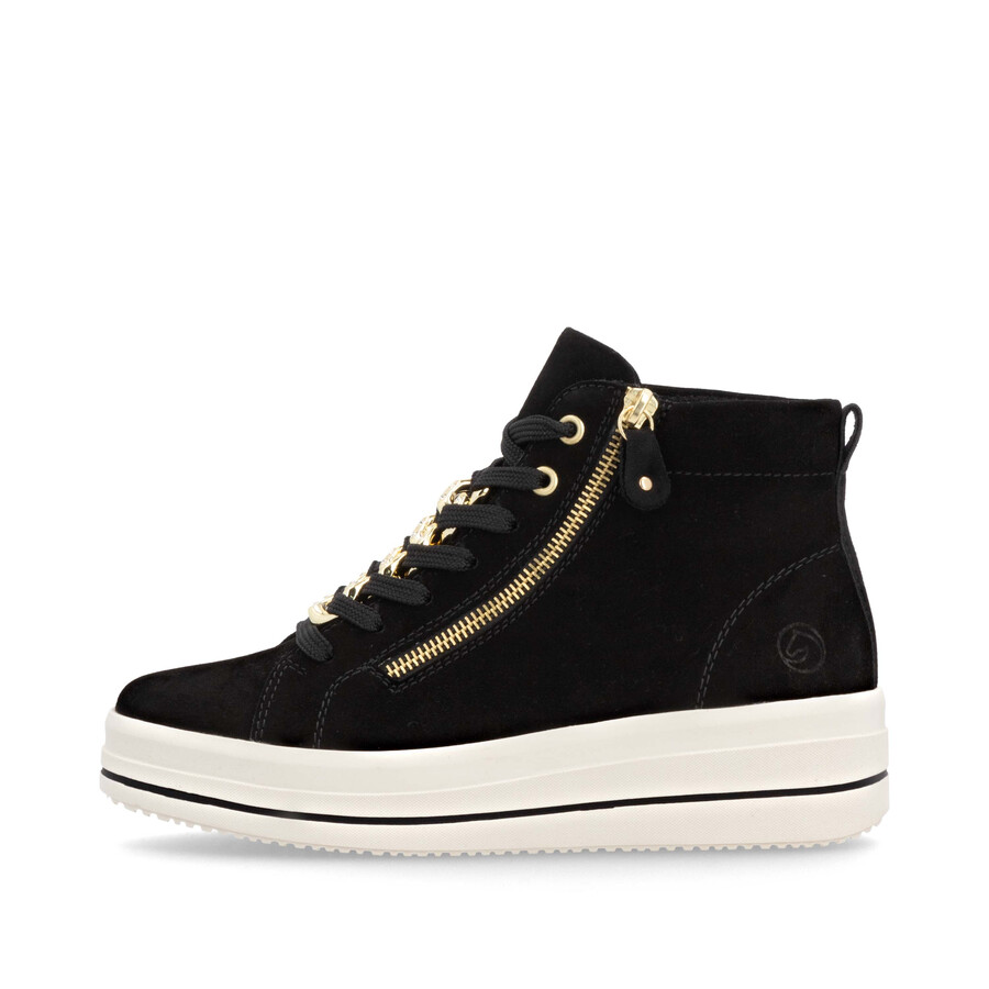 botas negras con cremallera para mujer remonte d1c70-02