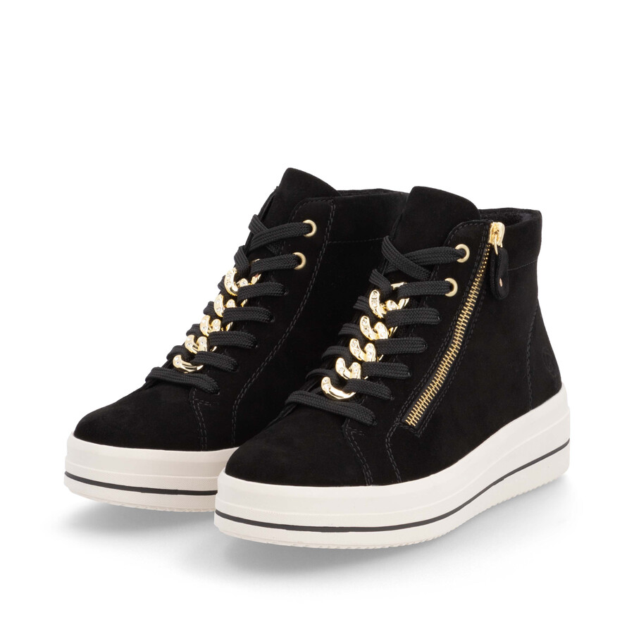 botas negras con cremallera para mujer remonte d1c70-02