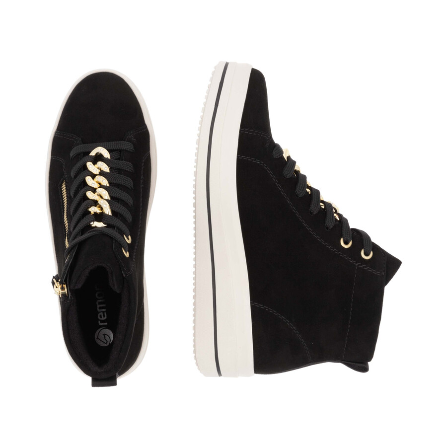 botas negras con cremallera para mujer remonte d1c70-02