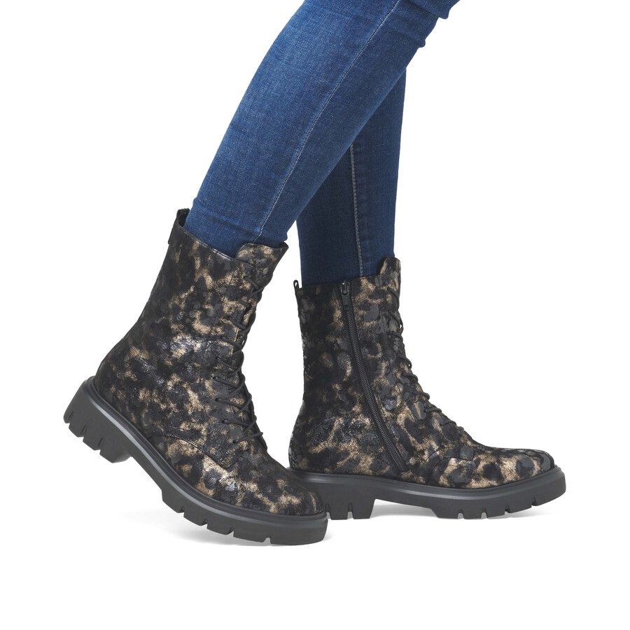botas negras con cremallera para mujer remonte d1w72-03