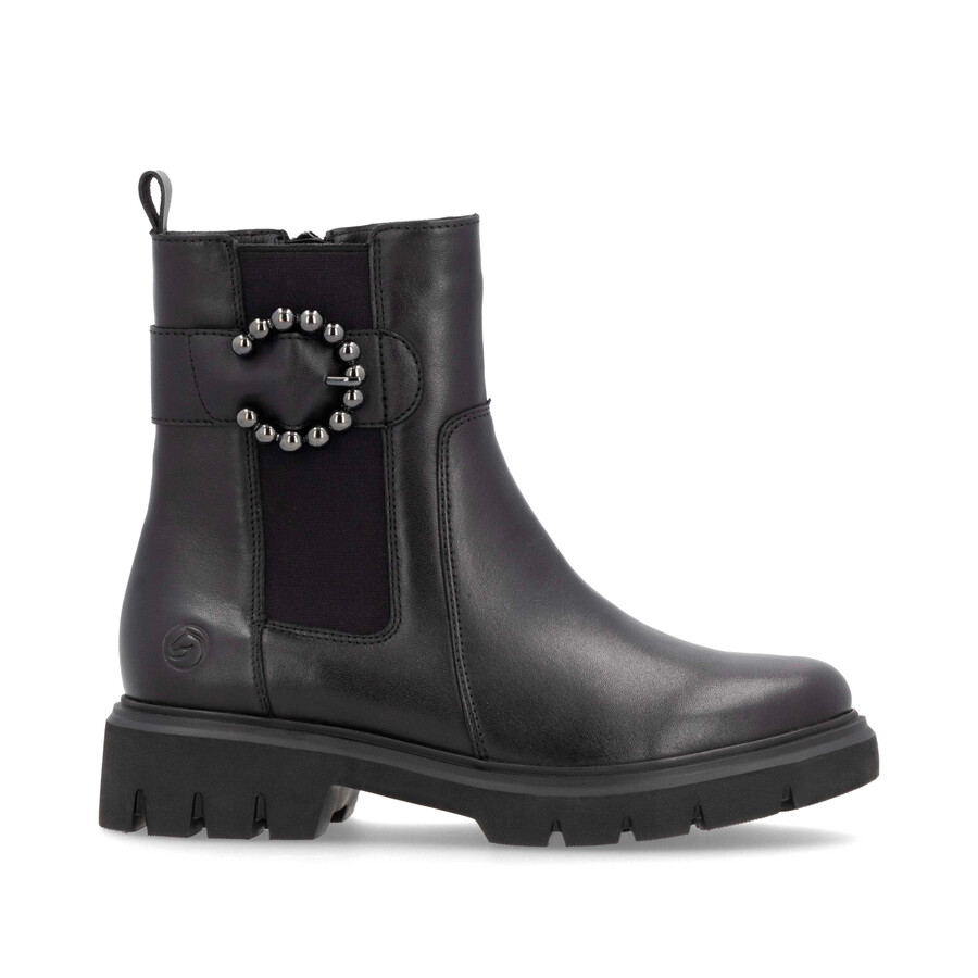 botas negras con cremallera para mujer remonte d1w74-00