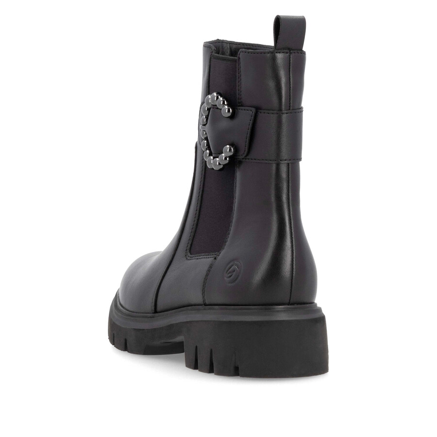 botas negras con cremallera para mujer remonte d1w74-00