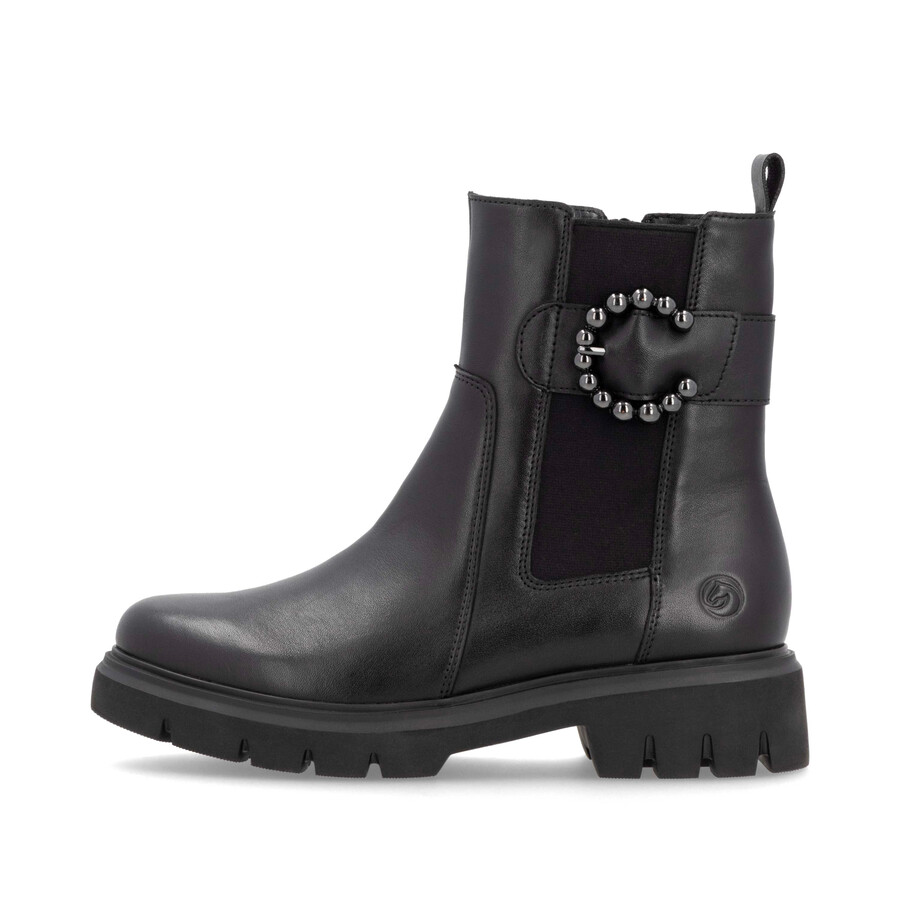 botas negras con cremallera para mujer remonte d1w74-00