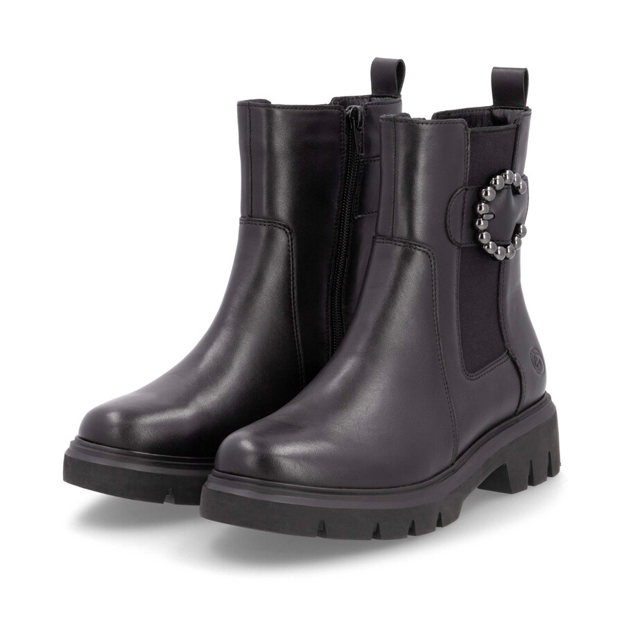 botas negras con cremallera para mujer remonte d1w74-00