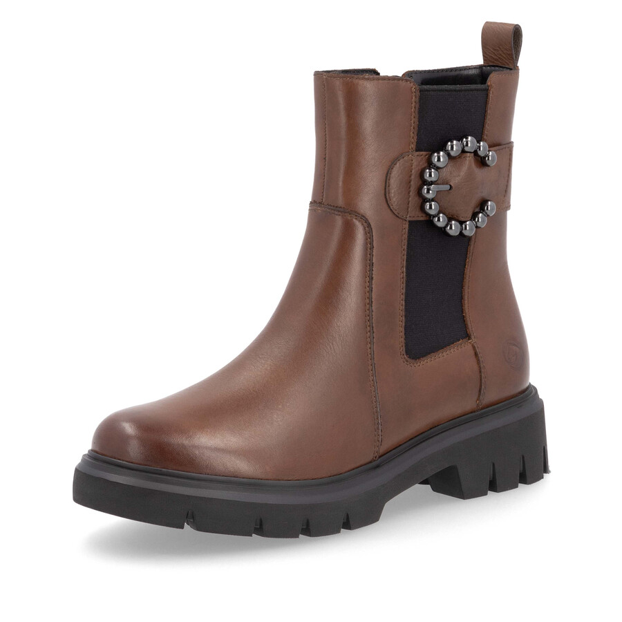 botas marrones con cremallera para mujer remonte d1w74-22