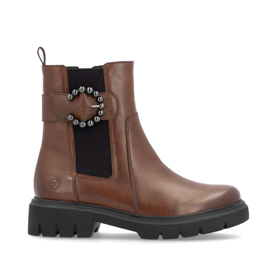 botas marrones con cremallera para mujer remonte d1w74-22