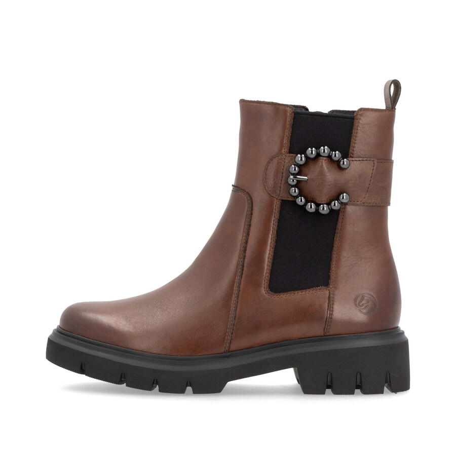 botas marrones con cremallera para mujer remonte d1w74-22