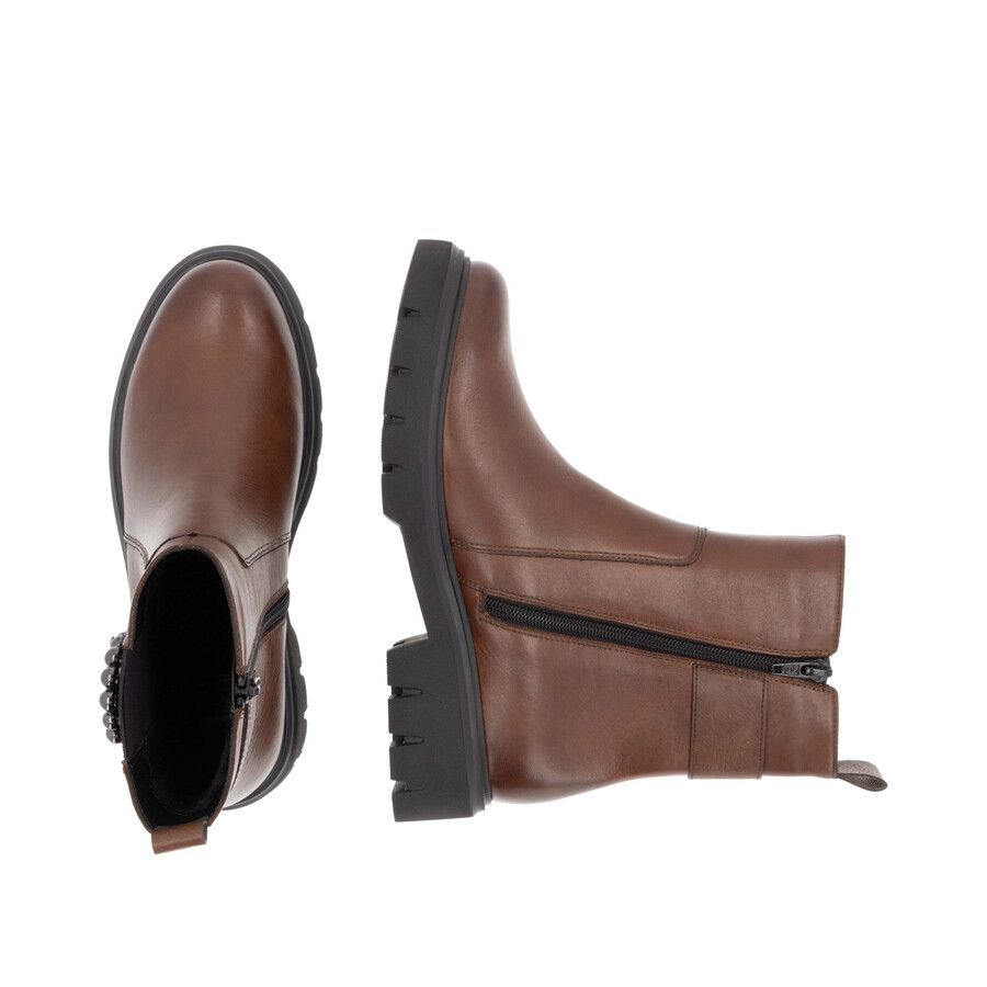 botas marrones con cremallera para mujer remonte d1w74-22