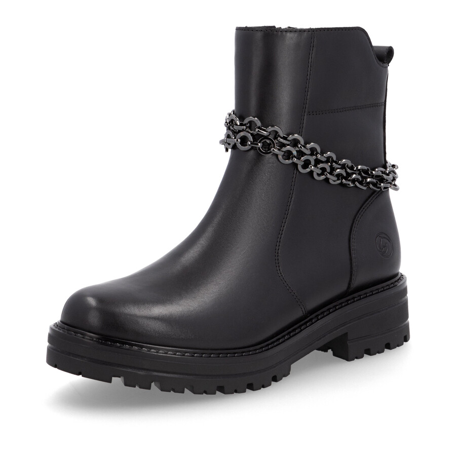 botas negras con cremallera para mujer remonte d2285-00