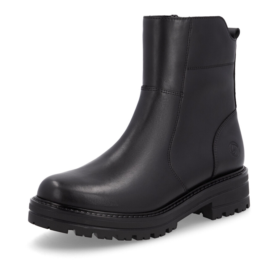 botas negras con cremallera para mujer remonte d2285-00