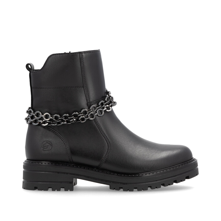 botas negras con cremallera para mujer remonte d2285-00