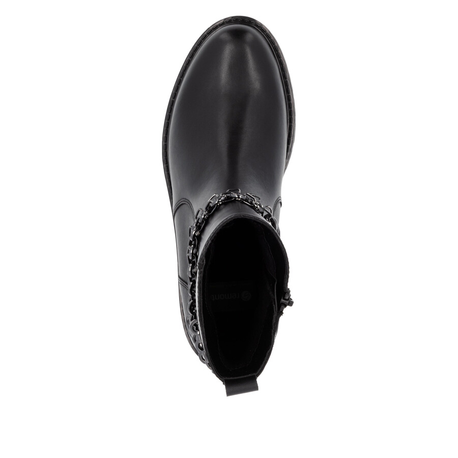 botas negras con cremallera para mujer remonte d2285-00