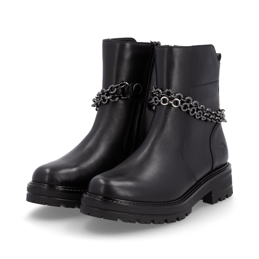 botas negras con cremallera para mujer remonte d2285-00
