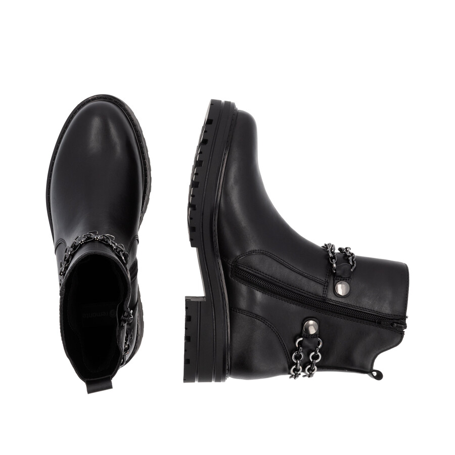 botas negras con cremallera para mujer remonte d2285-00