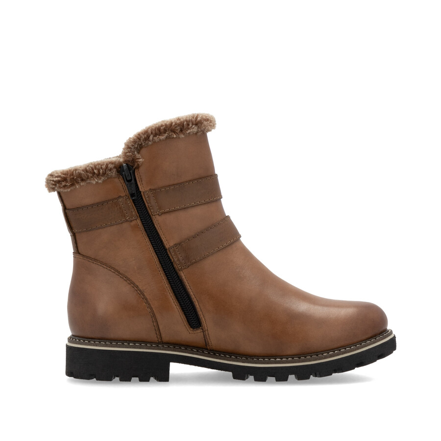 botas marrones con cremallera para mujer remonte d8484-24