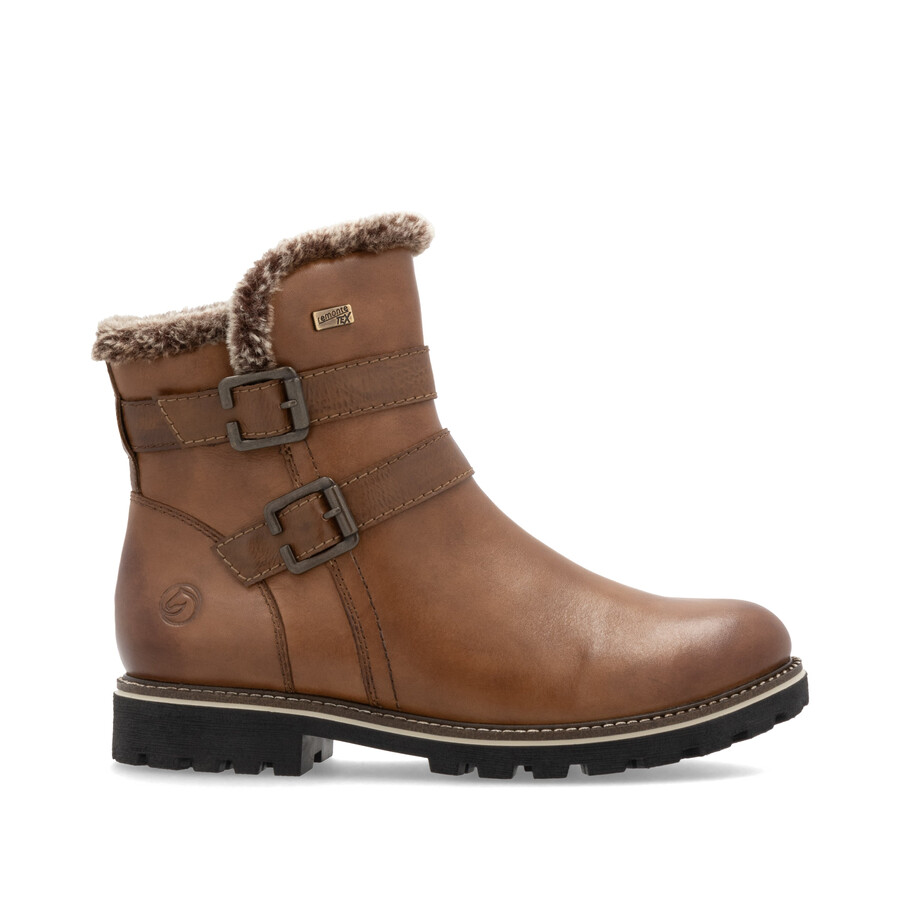 botas marrones con cremallera para mujer remonte d8484-24