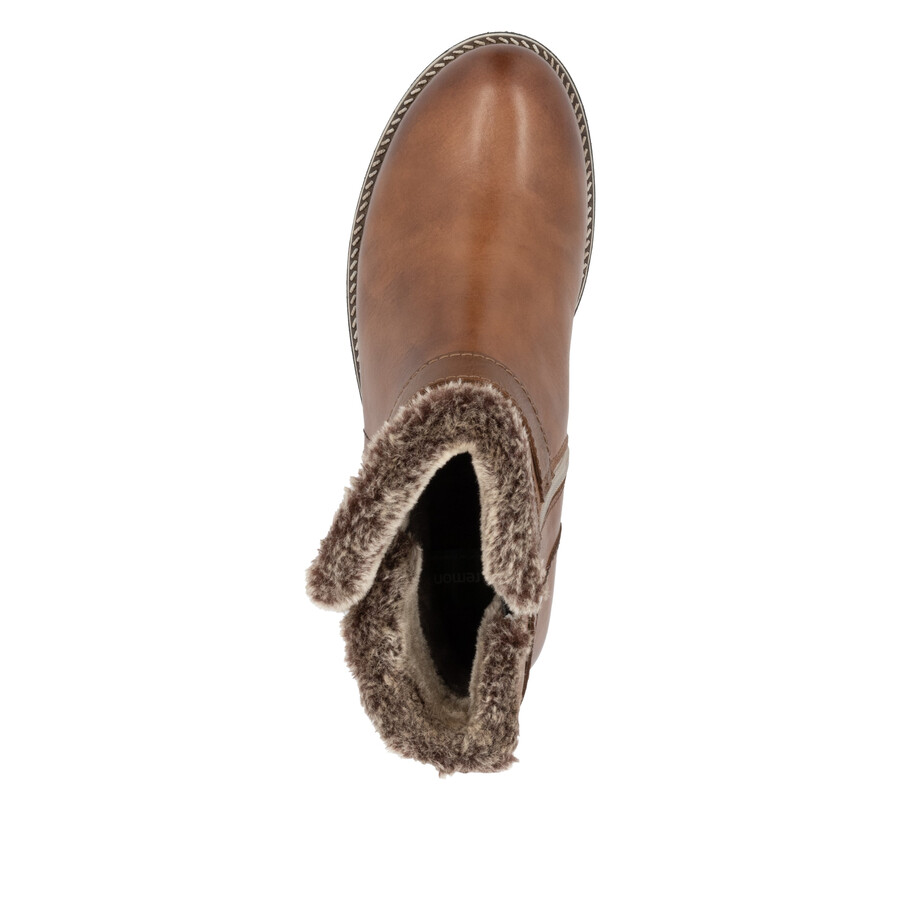 botas marrones con cremallera para mujer remonte d8484-24