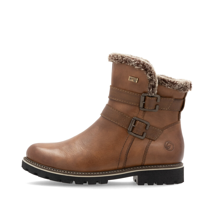 botas marrones con cremallera para mujer remonte d8484-24
