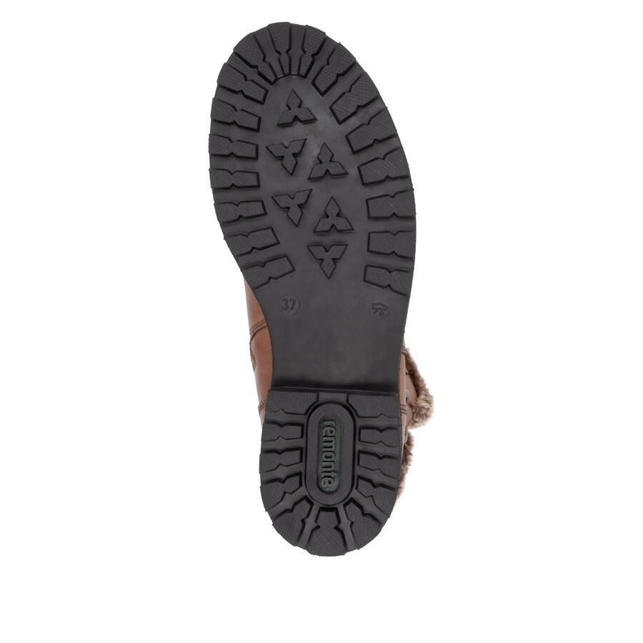 botas marrones con cremallera para mujer remonte d8484-24